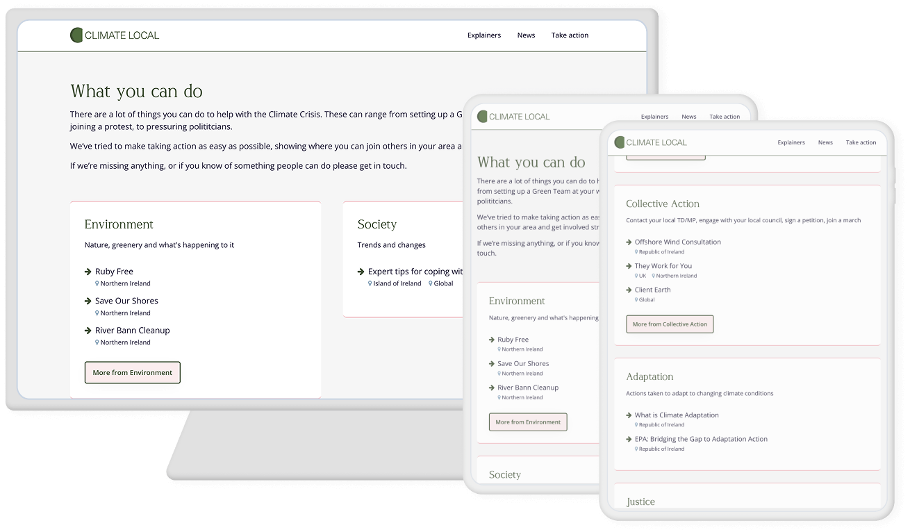 Example pages of the SuperValu website shown on different size devices
