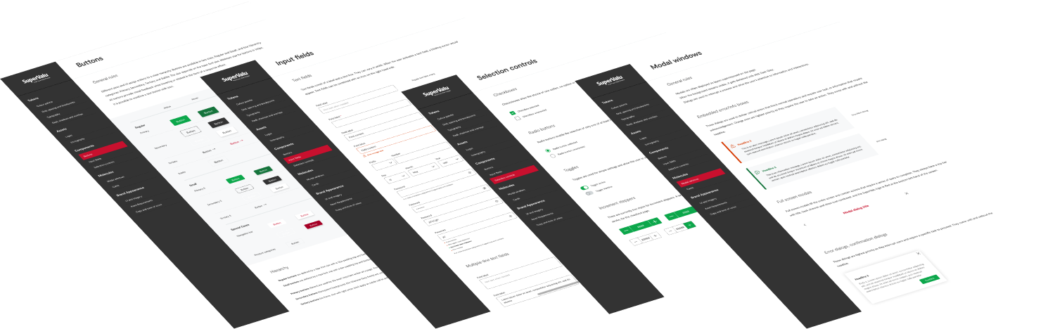 Some of the design tokens from the Tayberry Design system